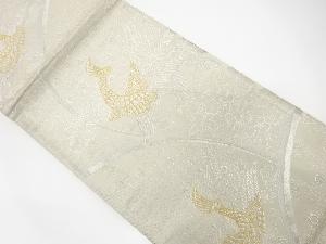 アンティーク　孔雀に梅模様織り出し袋帯（材料）